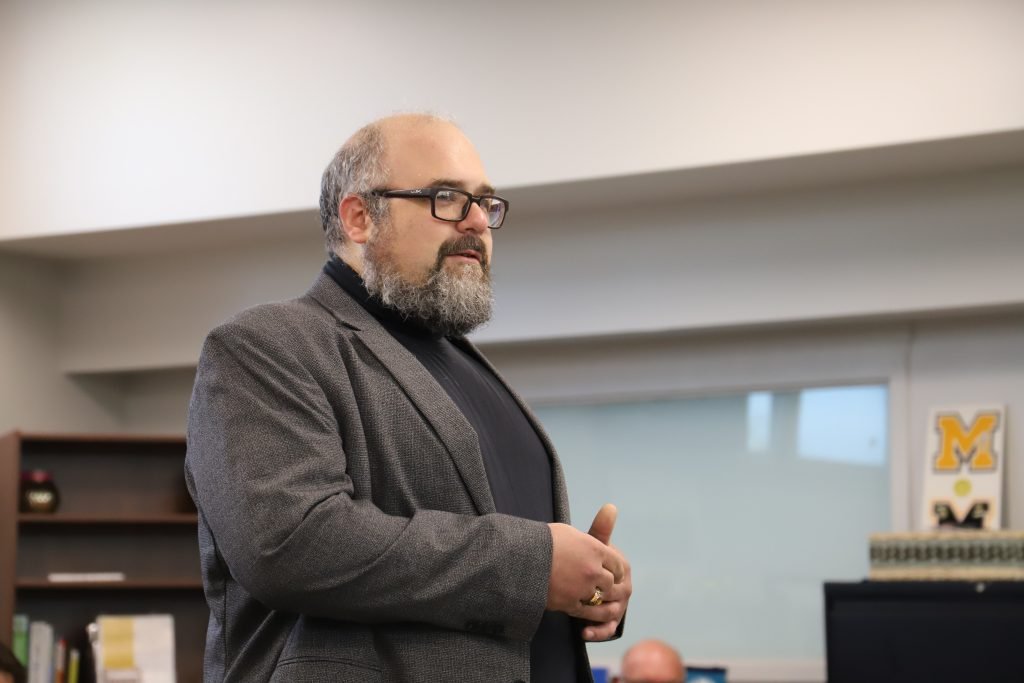 Steven L Smith speaking at McQuaid Jesuit High School